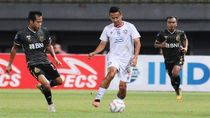 Dendi Santoso di laga Bhayangkara FC vs Arema FC yang berakhir dengan skor 0-2, JUmat (1/9/2023)