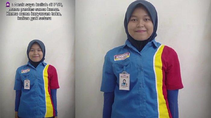 Dewi Fitri Titasari saat jadi pegawai minimarket