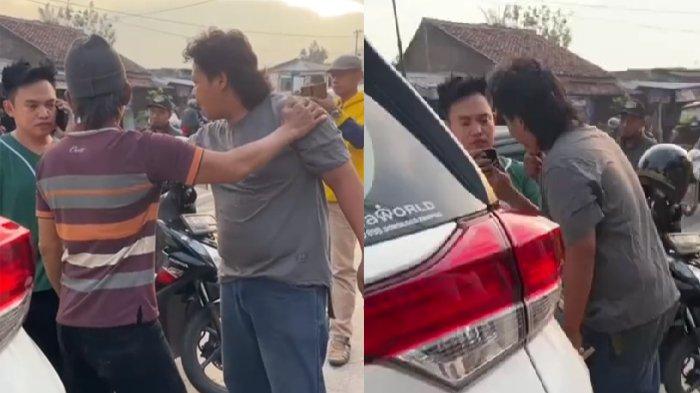Dodhy Kangen Band (baju hijau) dimaki orang di pinggir jalan 1