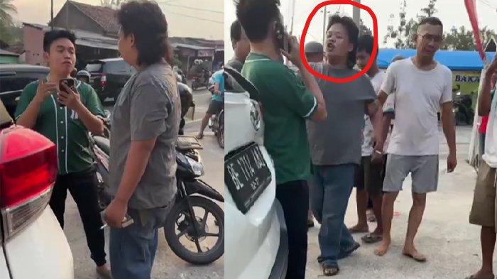 Dodhy Kangen Band (baju hijau) dimaki orang di pinggir jalan