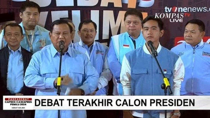 Dokter Terawan di Barisan Prabowo-Gibran di acara debat Pilpres di Jakarta Convention Center (JCC), Senayan, Jakarta Pusat, Minggu (4/2/2024) malam. (Kompas TV)