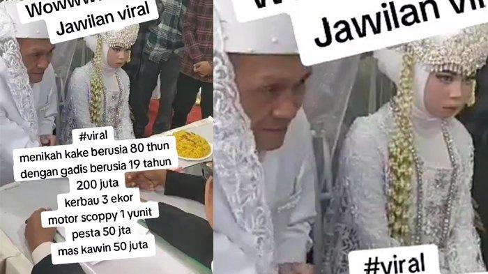 Ekspresi pengantin wanita dinikahi kakek 80 tahun maharnya fantastis