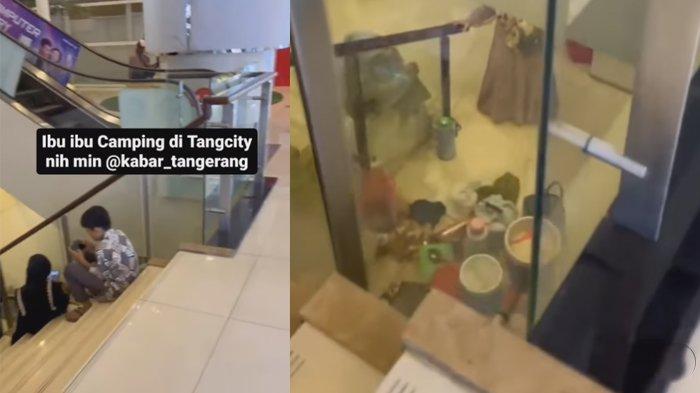 Emak-emak pinknik di mal gelar tikar dan bawa lauk pauk 1