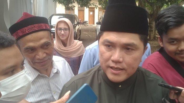 Erick Thohir sebagai Menteri BUMN mengajak ribuan santri Ponpes Lirboyo, Kota Kediri, untuk memilih pasangan Prabowo Subianto - Gibran Rakabuming Raka, Selasa (6/2/2024).