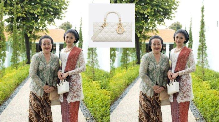  Erina Gudono memakai tas Dior ketika menghadiri acara peresmian Pracima Tuin di Solo
