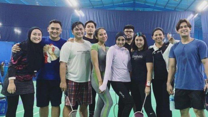 Errina GD, bintang sinetron Genta Buana olah raga bareng artis lain