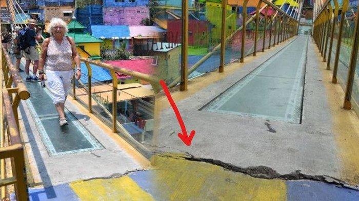 Fakta-fakta Retaknya Jembatan Kaca Kampung Warna Warni Malang, Rusak