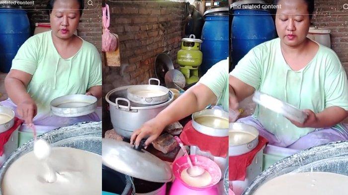 Herlina saat membuat kerupuk