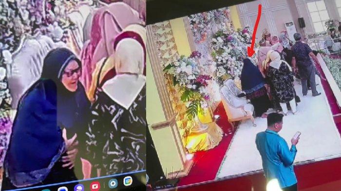 Ibu-ibu terduga pelaku mencuri tas diduga berisi amplop di pelaminan
