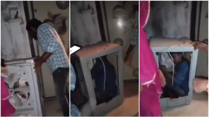 Ingin bertemu pacar malam-malam, pemuda nekat sembunyi di dalam kotak AC. (X @BanoUmairi)