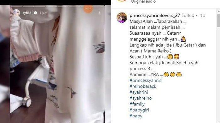 Bayi Syahrini digendong sang nenek
 