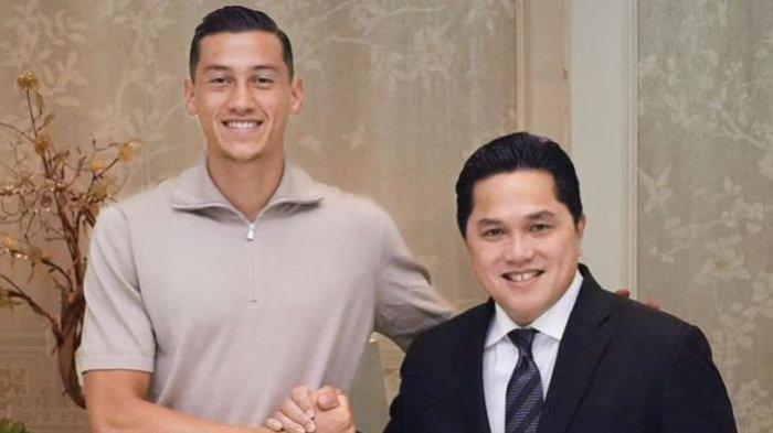 Jay Idzes dan Ketum PSSI Erick Thohir.