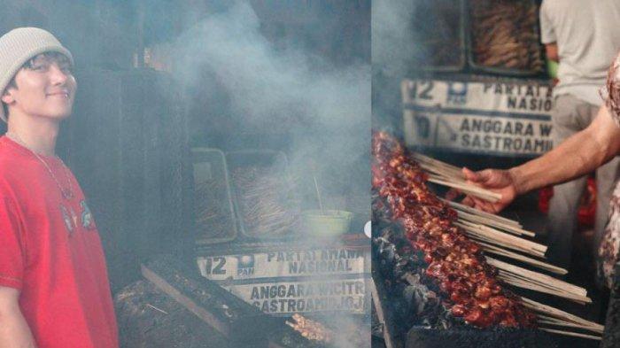 Ji Chang Wook senang jajan sate di Jakarta gak masalah kena asap malah pose