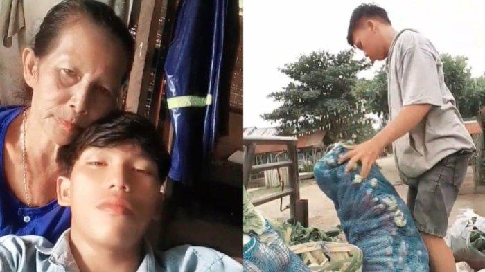 Juanda Sitorus tinggal bersama ibunya, sehari-hari kerja di pasar (TikTok @juanda_sitorus)