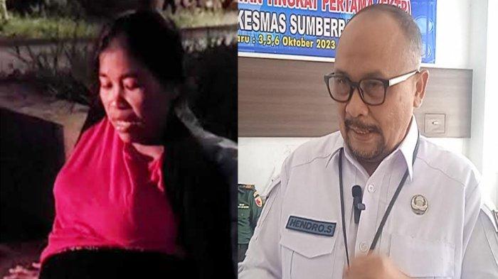 Tangkapan layar video Ibu yang melahirkan di pinggir jalan dan Kepala Dinas Kesehatan Kabupaten Jember, dr Hendro Soelistijono