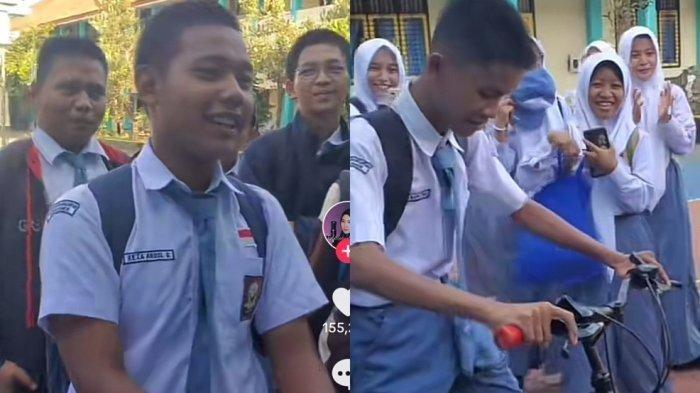 Kebahagiaan Romi Dapat Sepeda Hasil Iuran 1 Kelas