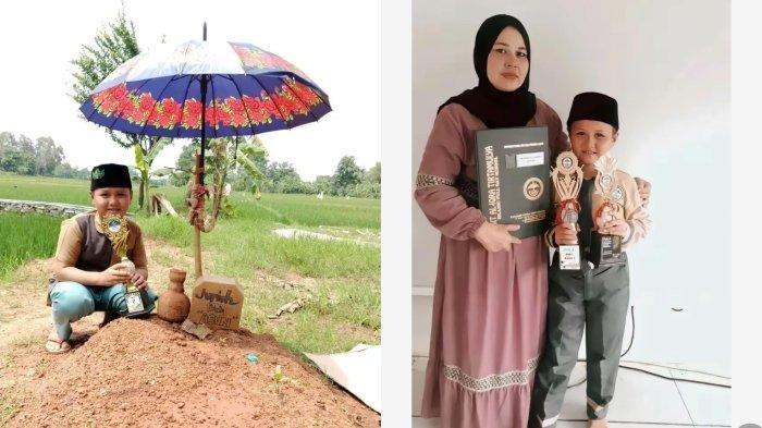 Kisah Bocah Bawa Piala Juara Lomba Tahfidz ke Makam Ibu,