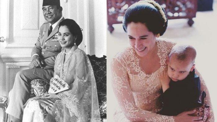 Kolase foto Soekarno, Ratna Sari Dewi, Kartika Sari Dewi, dan Kiran Seegers.
 