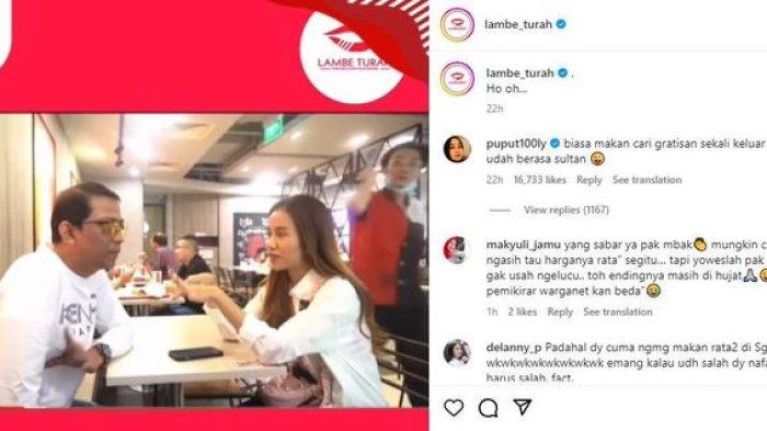 Komentar Puput di Instagram akun gosip.