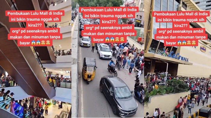 Kondisi lalu llintas di depan mall dan ramainya pengunjung di dalam mall