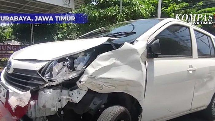 Kondisi mobil Daihatsu Sigra yang dibegal pelaku wanita