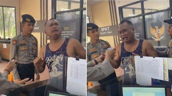 Konten Adi Sudirja menangis di kantor polisi kehilangan ayam