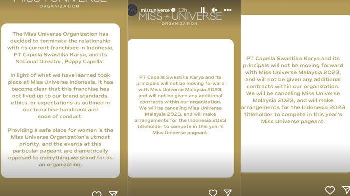 Lisensi Miss Universe Indonesia Dicabut oleh Miss Universe