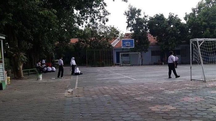 Lokasi lapangan basket yang dipakai oknum guru SMPN 10 Kota Madiun menghukum siswa berinisial G