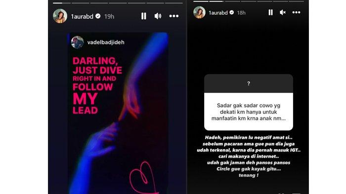 Lolly saat me-repost instagram story pacarnya