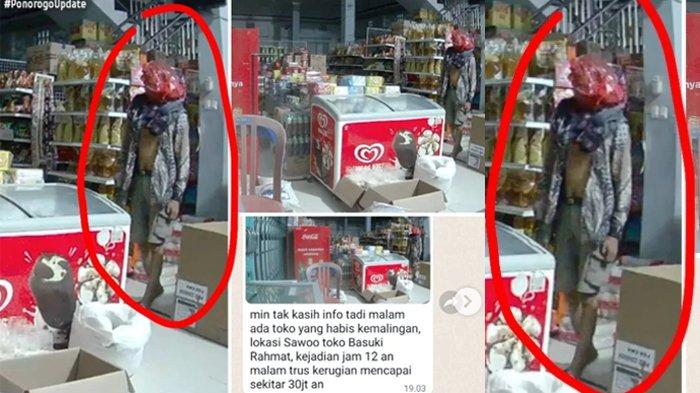 Maling bertopeng kresek di Ponorogo