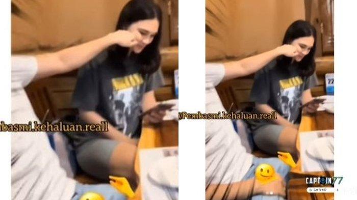 Maxime Bouttier saat mencubit pipi Luna Maya gemas