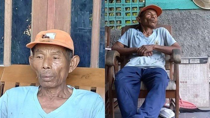 KORBAN MAFIA TANAH - Mbah Tupon saat ditemui di rumahnya setelah cari pakan ternak, Sabtu (26/4/2025). Warga Ngentak, Bangunjiwo, Kasihan, Bantul, Daerah Istimewa Yogyakarta (DIY) berusia 68 tahun itu menjadi korban mafia tanah.