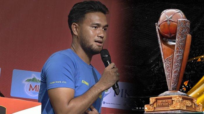 PIALA PRESIDEN 2025 - Gelandang Arema FC, Muhammad Rafli, berbicara kepada media di acara konferensi pers jelang pembukaan Piala Presiden 2025 di Jakarta pada Jumat (4/7/2025). Mental Juara Arema FC jadi bekal paten.
