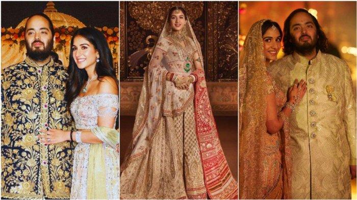 Momen acara pernikahan putra Mukesh Ambani, Anant Ambani dengan Radhika Merchant di India.