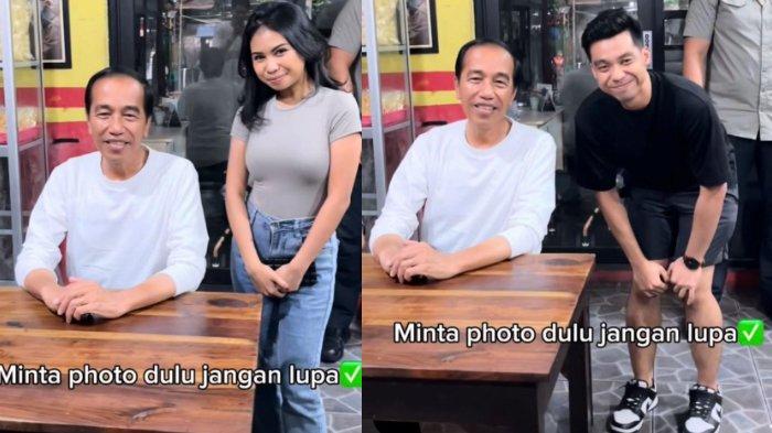 Momen dua sejoli foto dengan Presiden Jokowi
