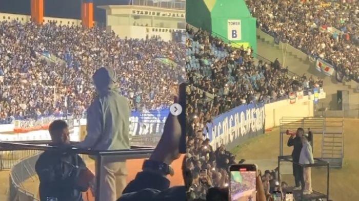 Momen wanita dilamar kekasih di laga Persib Bandung Vs Arema FC ternyata sudah bersuami punya anak