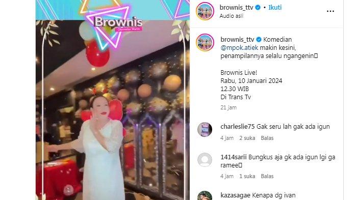Mpok Atiek hadir di Brownis