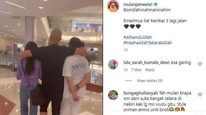 Mulan Jameela memajang potret akrab Dul Jaelani, Ahmad Dhani dan Safeea Ahmad