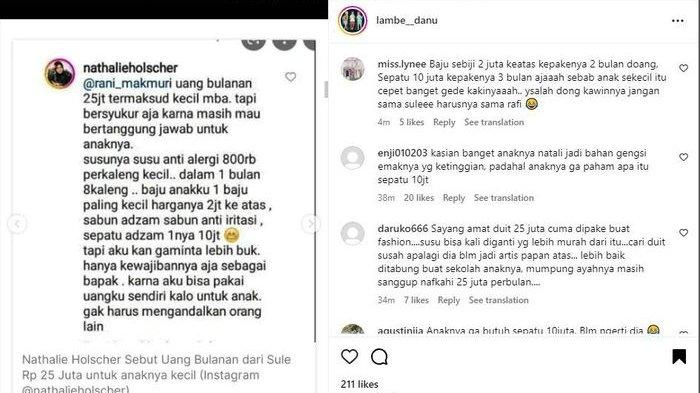 Nathalie Holscher saat mengurai jatah bulanan Sule Rp 25 juta