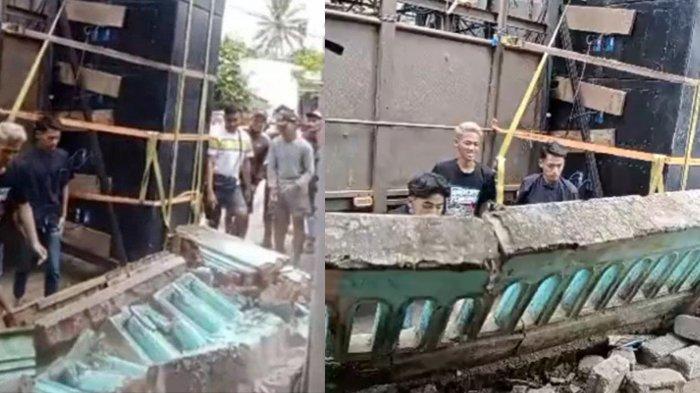 Pagar rumah warga dirobohkan karena sound system tak bisa lewat