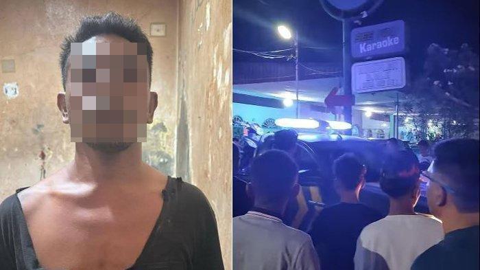 ANGGOTA POLISI DAN WARGA TEWAS DITIKAM - (kiri) Pelaku penjaga pos tempat karaoke di Rohil duga melakukan penikaman terhadap pengunjung. Dua orang tewas, salah satunya seorang anggota polisi dari Polsek Sinaboi Polres Rohil. (Tribunpekanbaru.com)