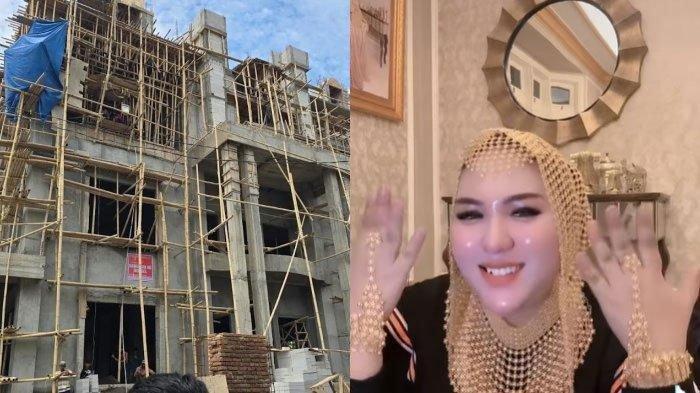  Penampakan rumah 4 lantai Mira Hayati yang disegel Dinas Penataan Ruang Makassar.