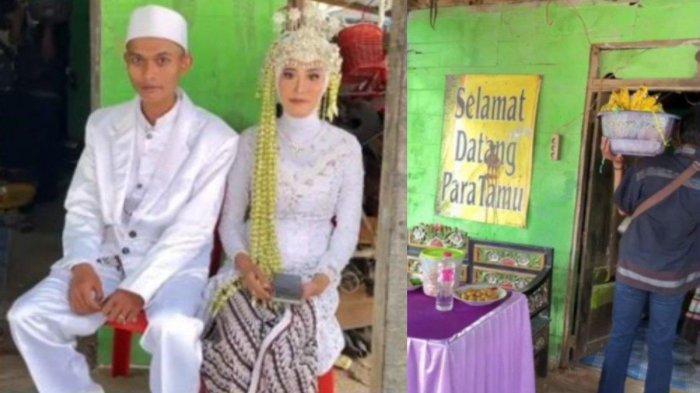  Pengantin di Desa Sukodono, Panceng, Gresik, Jawa Timur duduk di kursi plastik. (Instagram)