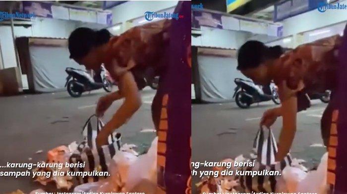 Perjuangan Sri Disabilitas Pungut Sampah hingga Malam Demi Nafkah, Anaknya Belajar di Emperan Toko