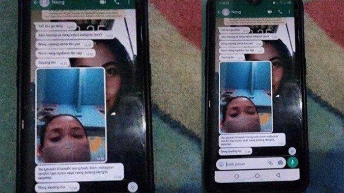 Pesan WhatsApp yang dikirim Anggi Anggraeni untuk keluarga