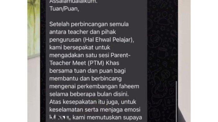 Pesan dari pihak manajemen sekolah