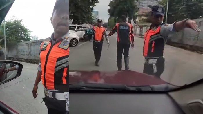 Petugas Dishub menghentikan pengemudi mobil avanza yang meresahkan 1