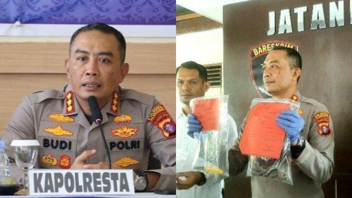 Polresta Palangkaraya menggelar konferensi pers terkait santri bunuh ustadzah di Pondok Pesantren atau Ponpes di Palangkaraya, Kamis (16/5/2024).