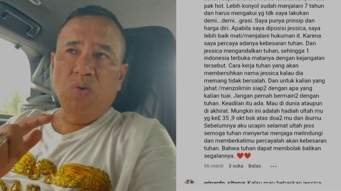 Postingan Hotman Paris terkait Jessica Wongso