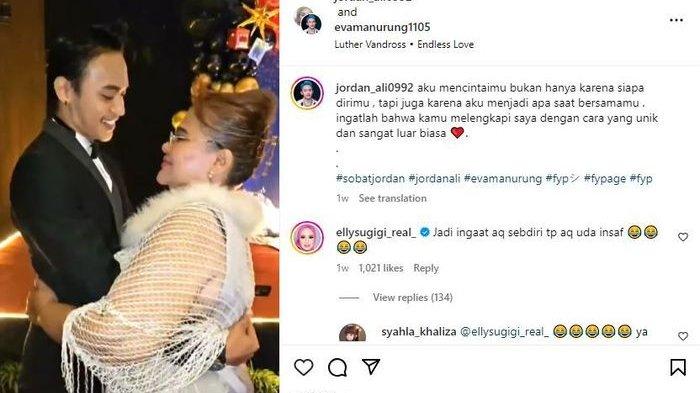 Postingan Jordan Ali soal hubungannya dengan Eva Manurung.
 